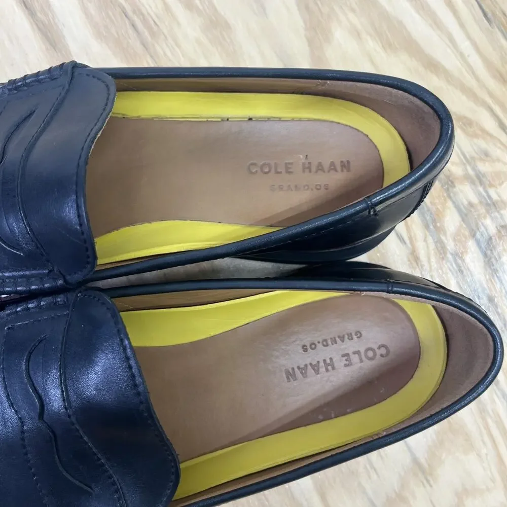 Cole Haan Grand.ØS Black Leather Slip-On Loafer Dress Shoes Men 11M Preppy
